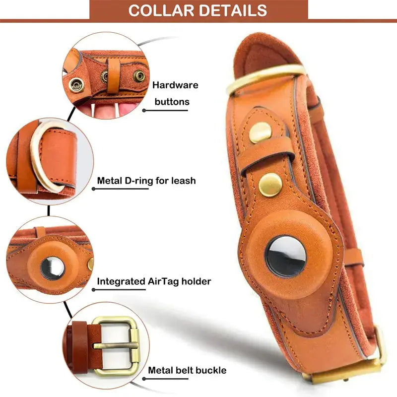 Leather Anti-Lost Dog Collar My Store